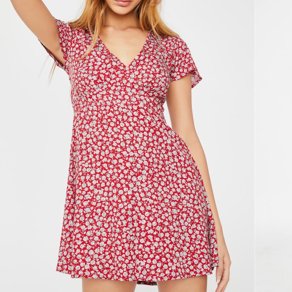 Red Floral Mini Dress